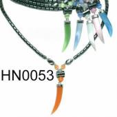 Colored Opal Beads  Pendant Hematite Beads Stone Chain Choker Fashion Women Necklace